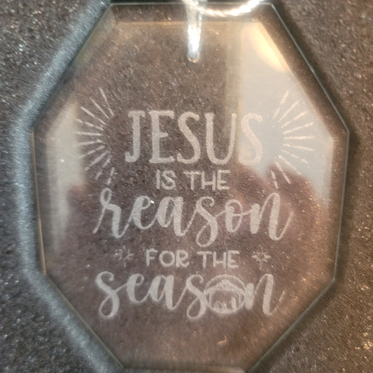 Jesus is the Reason Glass Ornament 3"